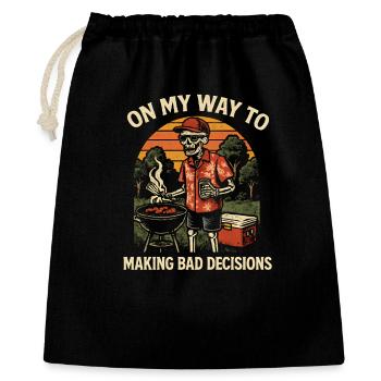 Grilling Humor On My Way To Making Bad Decisions - Gift Bag 40 x 50 cm - black - Front