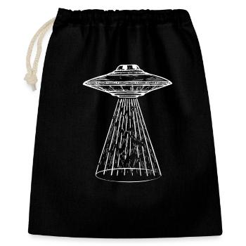 UFO-Lichtstrahl-Illustration - Geschenkbeutel aus Baumwolle (40 x 50 cm) - Schwarz - Vorne