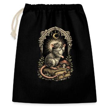 Cottagecore de maison Rat de couleur Rat Fantasy Rat Grand-souris - Sac cadeau 40 x 50 cm - noir - Devant