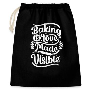 La pâtisserie, c’est l’amour rendu visible - Sac cadeau 40 x 50 cm - noir - Devant
