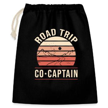Commandant de voyage sur la route - Sac cadeau 40 x 50 cm - noir - Devant