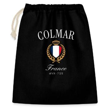 Couronne des armoiries de Colmar France – Souvenir de voyage - Sac cadeau 40 x 50 cm - noir - Devant