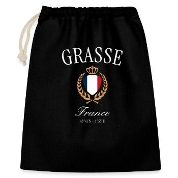 Grasse Frankreich Wappen Krone – Reise Souvenir - Geschenkbeutel aus Baumwolle (40 x 50 cm) - Schwarz - Vorne