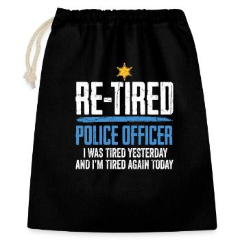 Zurückgetretener sarkastischer Polizist im Ruhestand - Geschenkbeutel aus Baumwolle (40 x 50 cm) - Schwarz - Vorne