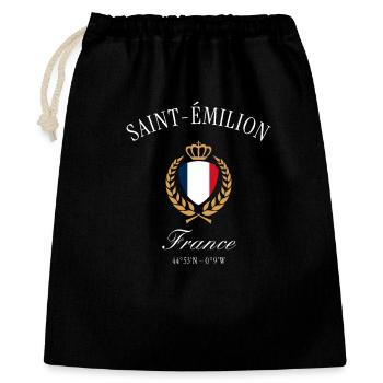 Saint-Émilion France Coat of Arms – Travel Souvenir - Gift Bag 40 x 50 cm - black - Front