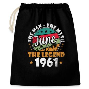 June Legend 1961 Retro Badge - Gift Bag 40 x 50 cm - black - Front