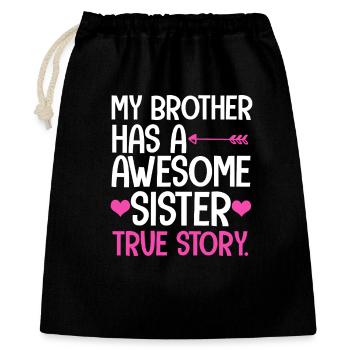 Awesome Sister True Story Graphic Tee - Gift Bag 40 x 50 cm - black - Front