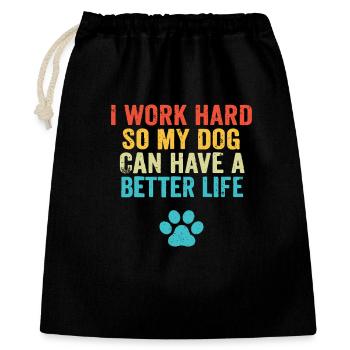 Hundeliebhaber Hustle Tee - Geschenkbeutel aus Baumwolle (40 x 50 cm) - Schwarz - Vorne