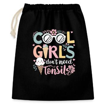 Cool girls don't need almonds - Gift Bag 40 x 50 cm - black - Front