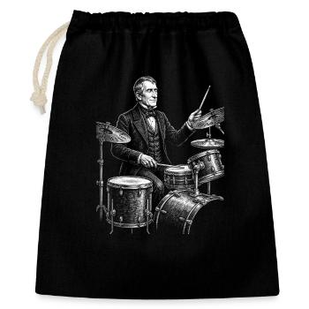 William Henry Harrison spielt Schlagzeug - Geschenkbeutel aus Baumwolle (40 x 50 cm) - Schwarz - Vorne