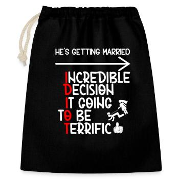 Idiot de célibataire drôle - Sac cadeau 40 x 50 cm - noir - Devant