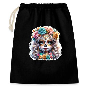 La Catrina - Geschenkbeutel aus Baumwolle (40 x 50 cm) - Schwarz - Vorne