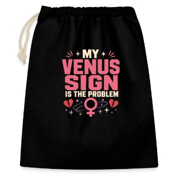 Venus-zeichen Venus-astrologie - Geschenkbeutel aus Baumwolle (40 x 50 cm) - Schwarz - Vorne