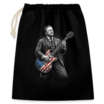 Theodore Roosevelt Guitarist with Flags Guitar - Gift Bag 40 x 50 cm - black - Front