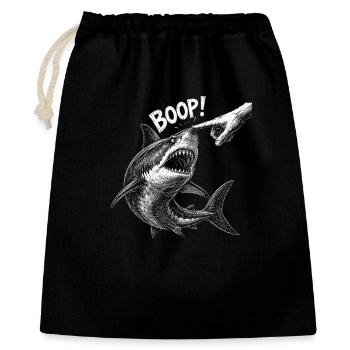 Boop-Hai – lustige Meeresbiologie des Ozeans - Geschenkbeutel aus Baumwolle (40 x 50 cm) - Schwarz - Vorne