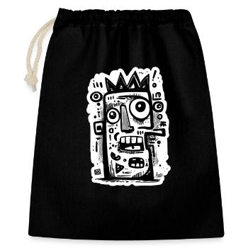 Art abstrait du visage couronné - Sac cadeau 40 x 50 cm - noir - Devant