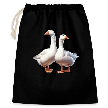 Gans - Geschenkbeutel aus Baumwolle (40 x 50 cm) - Schwarz - Vorne