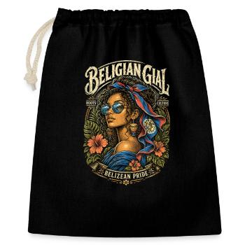 Gial beligien à racine bélizienne du Belize - Sac cadeau 40 x 50 cm - noir - Devant