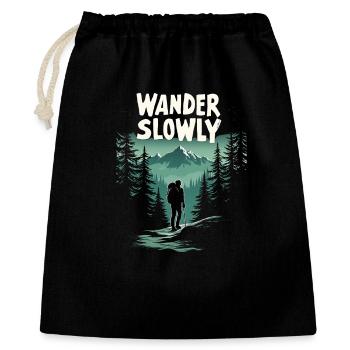 Wander Slowly Slow Hiking Forest - Gift Bag 40 x 50 cm - black - Front