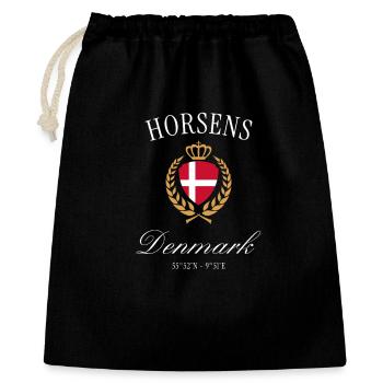 Couronne des armoiries Horsens Danemark – Souvenir de voyage - Sac cadeau 40 x 50 cm - noir - Devant