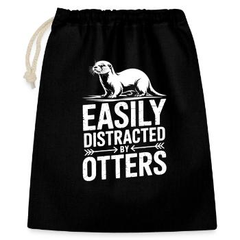 Otter Sayings Water Marten Funny Otter Gift - Gift Bag 40 x 50 cm - black - Front