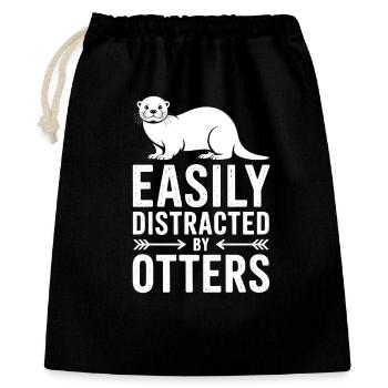 Otter Sayings Water Marten Funny Otter Gift - Gift Bag 40 x 50 cm - black - Front