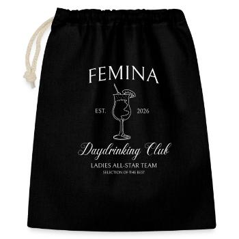 Femina Daydrinking Club - Geschenkbeutel aus Baumwolle (40 x 50 cm) - Schwarz - Vorne