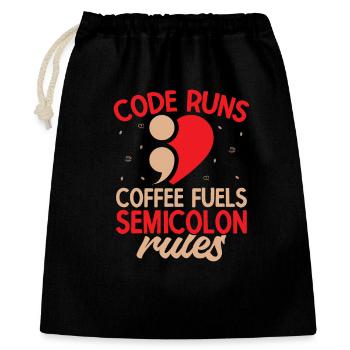 Semicolon Suicide Prevention Coffee Fuels Semi - Gift Bag 40 x 50 cm - black - Front