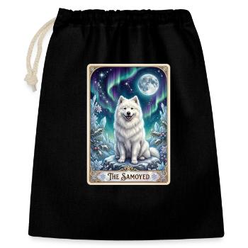 Samoyeds under the Northern Lights - Gift Bag 40 x 50 cm - black - Front