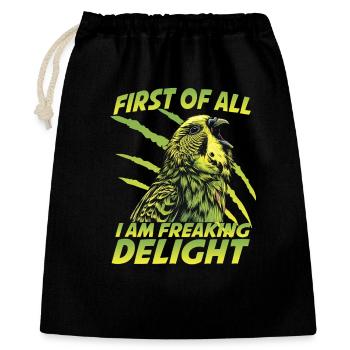 Fans de l’oiseau perroquet Welli Perruche incarce - Sac cadeau 40 x 50 cm - noir - Devant