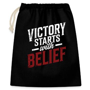 Victory Starts with Belief - Gift Bag 40 x 50 cm - black - Front