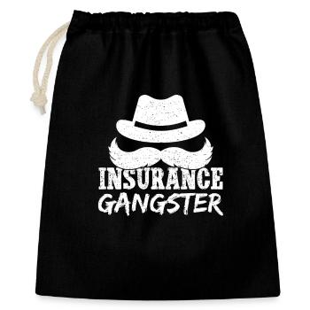 Insurance Agent Costume Insurance Gangster - Geschenkbeutel aus Baumwolle (40 x 50 cm) - Schwarz - Vorne
