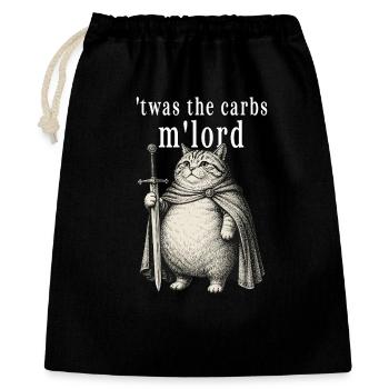 'Twas The Carbs M'Lord Funny Cat Medieval - Gift Bag 40 x 50 cm - black - Front
