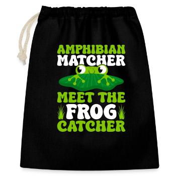 Attrapeur de grenouilles, Apparieur d’amphibiens, rencontrez la grenouille - Sac cadeau 40 x 50 cm - noir - Devant