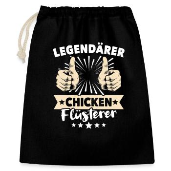 Chicken Sprüche - Geschenkbeutel aus Baumwolle (40 x 50 cm) - Schwarz - Vorne