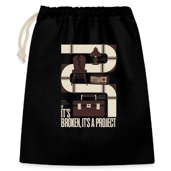 Broken? Project | Upcycling Repair - Gift Bag 40 x 50 cm - black - Front