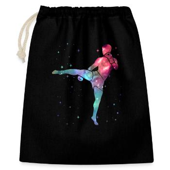 Muay Thai Kickboxer Martial Arts Space Kickboxing - Gift Bag 40 x 50 cm - black - Front
