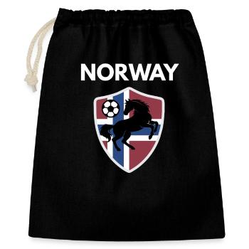 Norway Fan Schirt.Schwarzes Pferd - Geschenkbeutel aus Baumwolle (40 x 50 cm) - Schwarz - Vorne