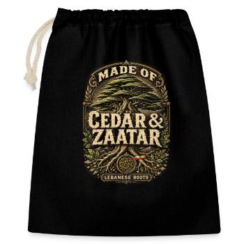 Libanon Libanese Cedar & Zaatar - Geschenkbeutel aus Baumwolle (40 x 50 cm) - Schwarz - Vorne