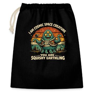 Cosmic Space Creature Alien Retro Design - Geschenkbeutel aus Baumwolle (40 x 50 cm) - Schwarz - Vorne