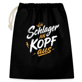 Schlager an Kopf aus Brushed - Geschenkbeutel aus Baumwolle (40 x 50 cm) - Schwarz - Vorne