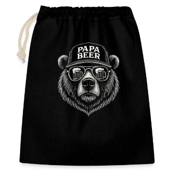 Papa Beer Father Bear Beer Humor Gift Idea - Gift Bag 40 x 50 cm - black - Front