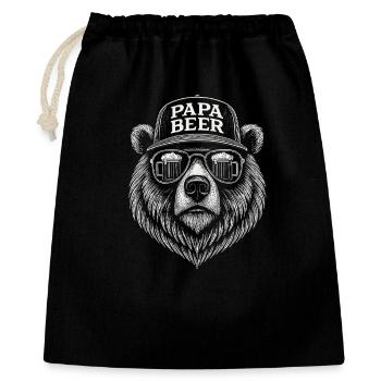 Papa Beer Father Bear Beer Humor Gift Idea - Gift Bag 40 x 50 cm - black - Front