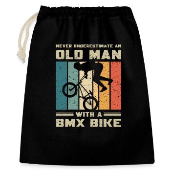 Ne sous-estime jamais un vieil homme avec un BMX - Sac cadeau 40 x 50 cm - noir - Devant