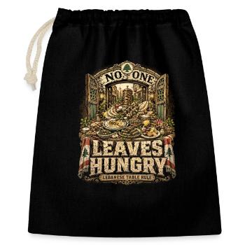 Libanon Libanese No One Leaves Hungry - Geschenkbeutel aus Baumwolle (40 x 50 cm) - Schwarz - Vorne