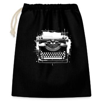 Typewriter Drawing - Gift Bag 40 x 50 cm - black - Front