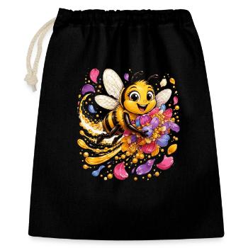 bee honey beekeeper honeycomb flowers meadow insect - Gift Bag 40 x 50 cm - black - Front
