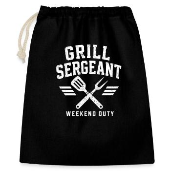 Grill Sergeant BBQ Shirt - Geschenkbeutel aus Baumwolle (40 x 50 cm) - Schwarz - Vorne