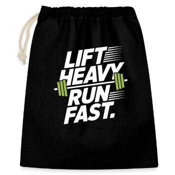 Lift Heavy Run Fast Gym Weight Training Workout Fitness - Gift Bag 40 x 50 cm - black - Front