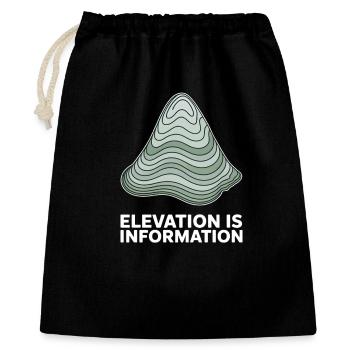 Elevation Is Information Topografische - Geschenkbeutel aus Baumwolle (40 x 50 cm) - Schwarz - Vorne